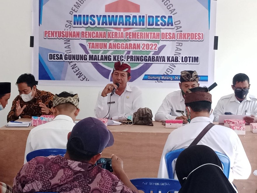 MUSYAWARAH DESA " PENYUSUNAN RENCANA KERJA PEMERINTAH DESA (RKPDES) TAHUN 2022